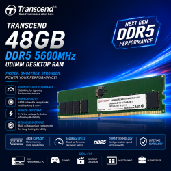 Transcend DDR5 48GB 5600MHz UDIMM Desktop RAM