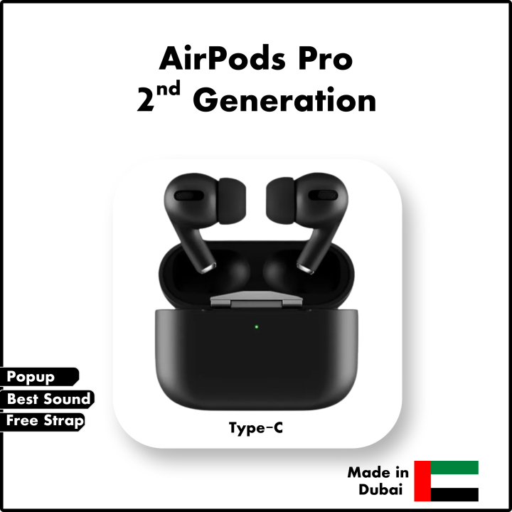 AirPods Pro Black 2nd Generation Dubai Edition Bluetooth Earbuds | H2 Chip TWS Earphones
